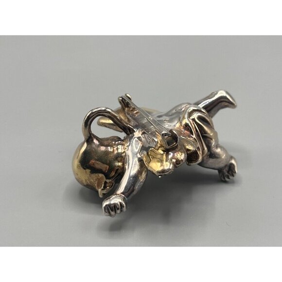 Sterling Silver Winged Cherub Brooch Baby Angel Pin 925 27 Grams - Picture 9 of 11